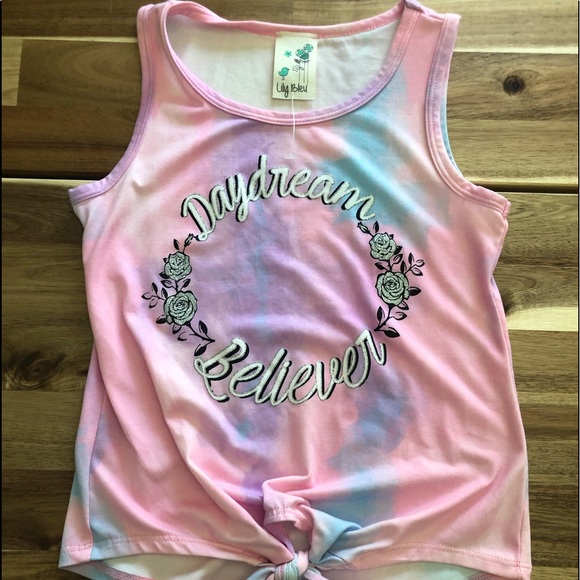 NWOT Lily Bleu girls’ “Daydream Believer”‎ tank 7/8 - Picture 1 of 6